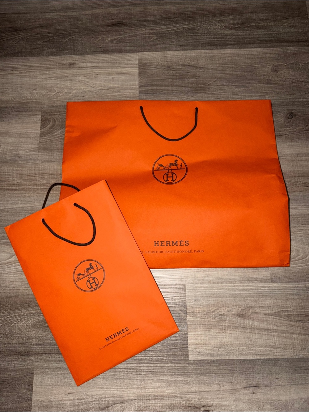 🧡 BUNDLE OF 2 💯 AUTH HERMES SHOPPING PAPER BAGS 🧡